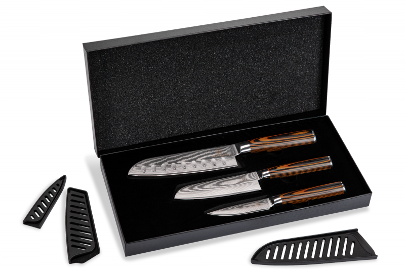 Damastmesser-Set Größe Santoku-Damast-Messer Küchenmesser Set
